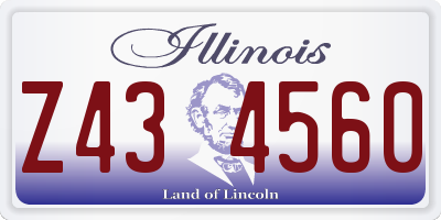 IL license plate Z434560