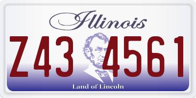 IL license plate Z434561
