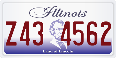 IL license plate Z434562