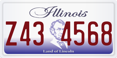 IL license plate Z434568