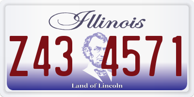 IL license plate Z434571