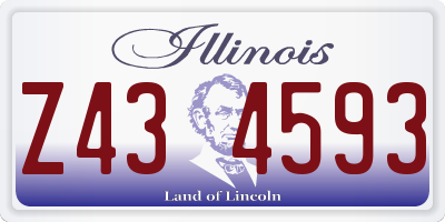 IL license plate Z434593