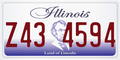 IL license plate Z434594