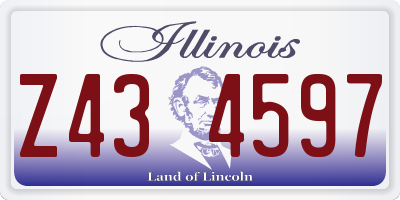 IL license plate Z434597