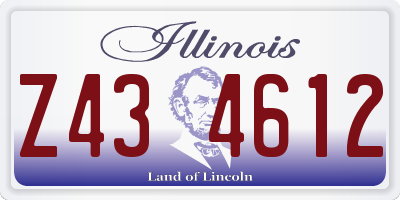 IL license plate Z434612