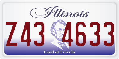 IL license plate Z434633