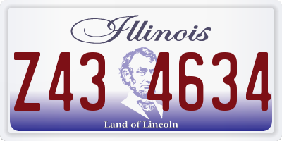 IL license plate Z434634