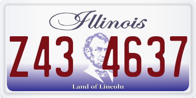 IL license plate Z434637