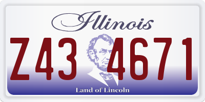 IL license plate Z434671
