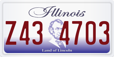 IL license plate Z434703