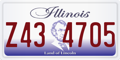 IL license plate Z434705