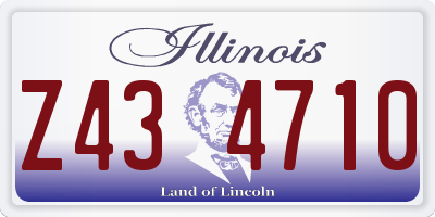 IL license plate Z434710