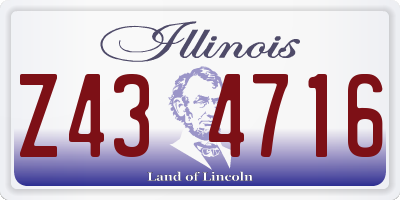 IL license plate Z434716