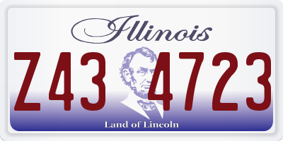 IL license plate Z434723