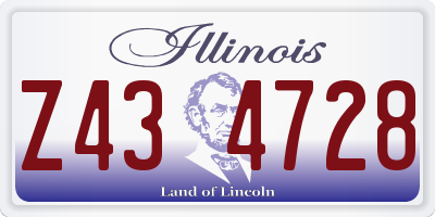 IL license plate Z434728