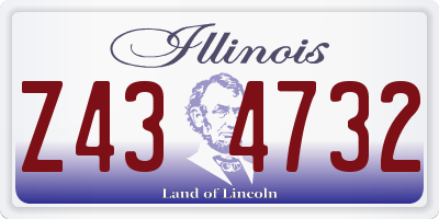 IL license plate Z434732