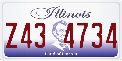 IL license plate Z434734