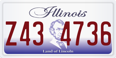 IL license plate Z434736
