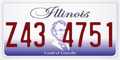 IL license plate Z434751