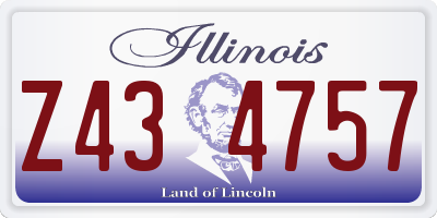IL license plate Z434757