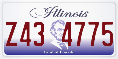 IL license plate Z434775