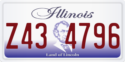 IL license plate Z434796