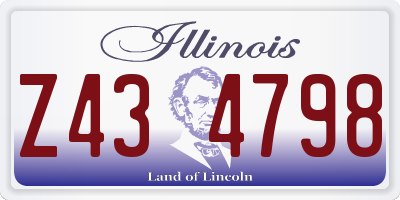 IL license plate Z434798