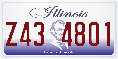 IL license plate Z434801