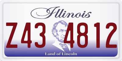 IL license plate Z434812