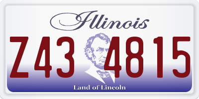 IL license plate Z434815