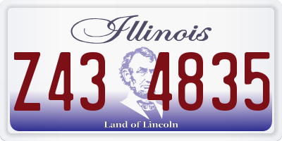IL license plate Z434835