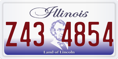 IL license plate Z434854