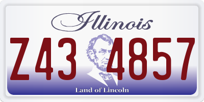 IL license plate Z434857