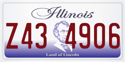 IL license plate Z434906