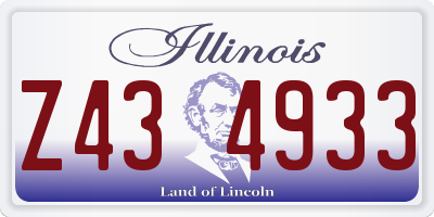 IL license plate Z434933