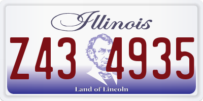 IL license plate Z434935
