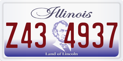 IL license plate Z434937