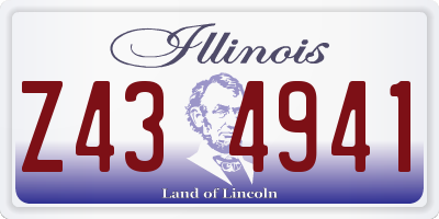IL license plate Z434941