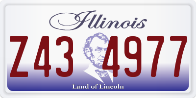 IL license plate Z434977