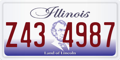 IL license plate Z434987