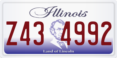 IL license plate Z434992