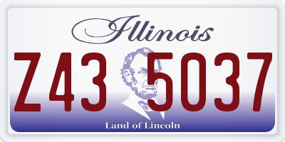 IL license plate Z435037
