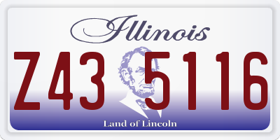 IL license plate Z435116