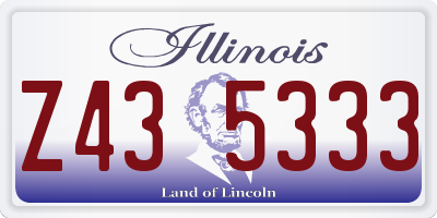 IL license plate Z435333