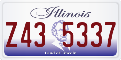 IL license plate Z435337