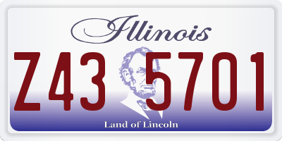 IL license plate Z435701