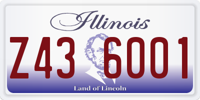 IL license plate Z436001