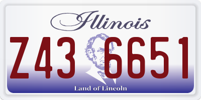 IL license plate Z436651