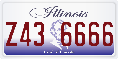 IL license plate Z436666