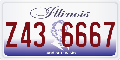 IL license plate Z436667